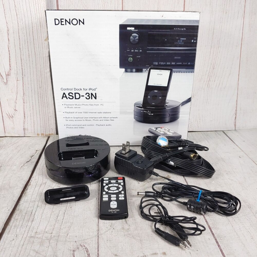 Denon ASD-3N - WiFi iPod Control Dock + REMOTE - Network Audio DLNA w/Box TESTED
